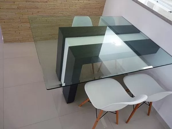 Tampo de mesa de vidro sob medida Curitiba